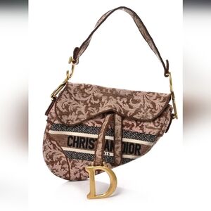 Dior Pink and Brown Saddle Bag